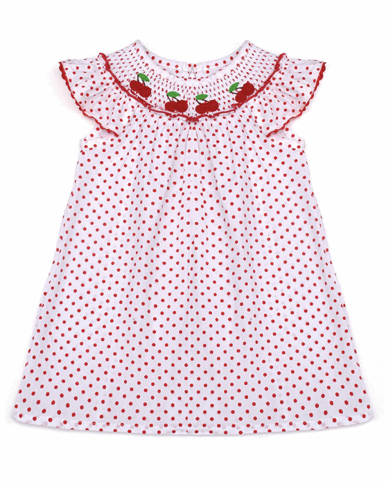 Cherry Ruffle Smocked Dress