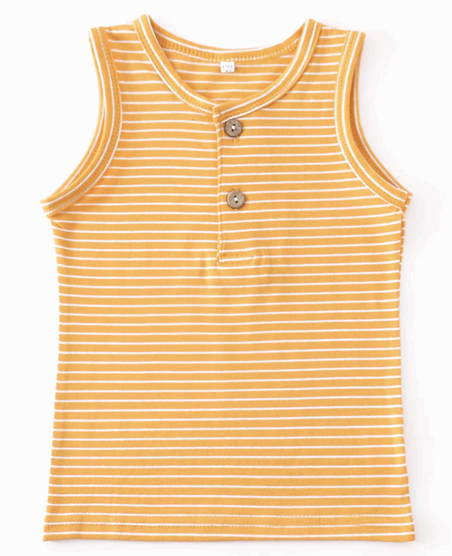 Button Stripe Tank Top