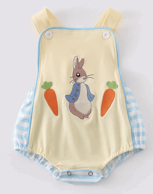 Cream Bunny Boy Embroidered Bubble