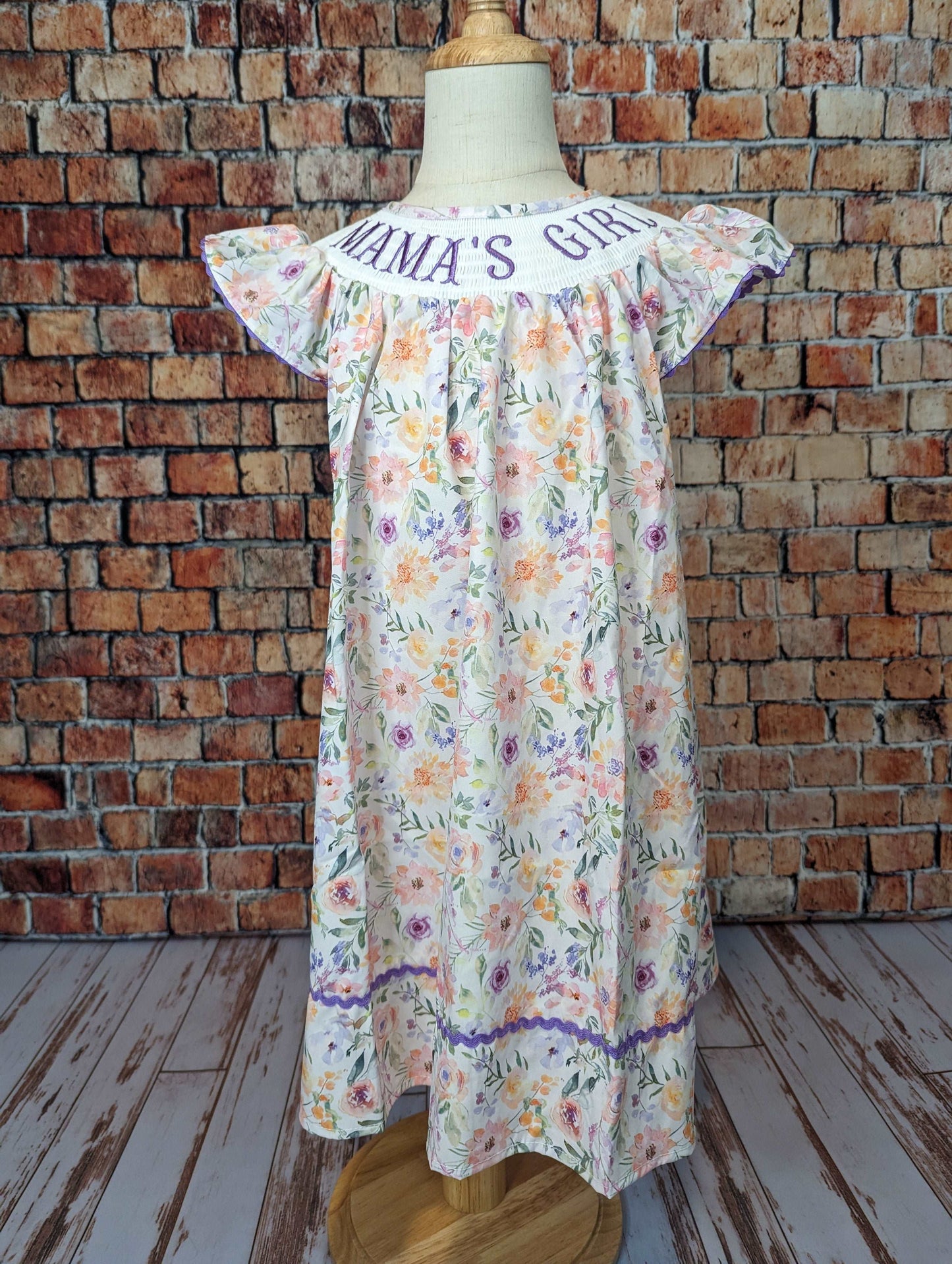 'Mama's Girl' Purple Floral Dress