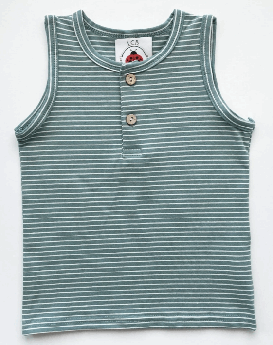 Button Stripe Tank Top