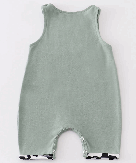 Green cow embroidery baby boy jonjon