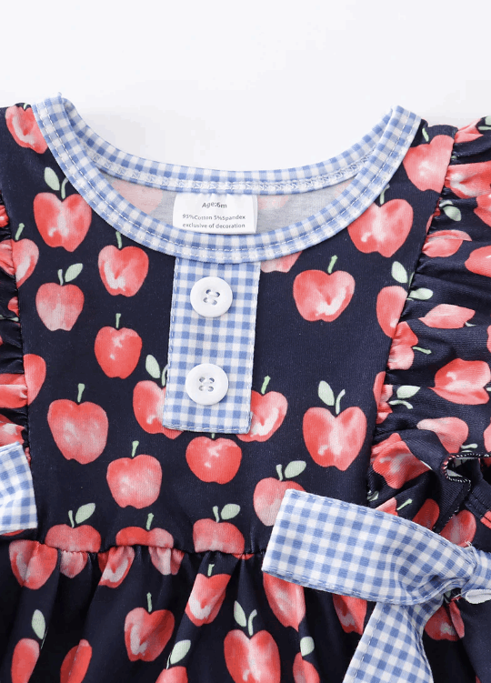 Back to School Apple Bubble Romper