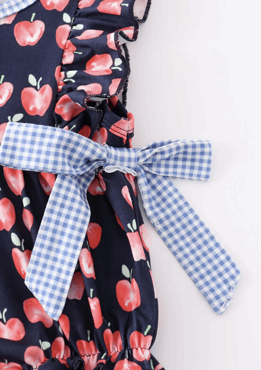Back to School Apple Bubble Romper