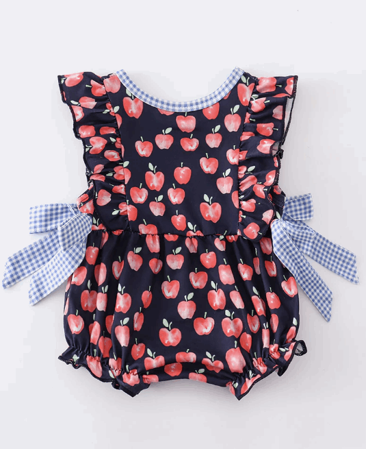 Back to School Apple Bubble Romper