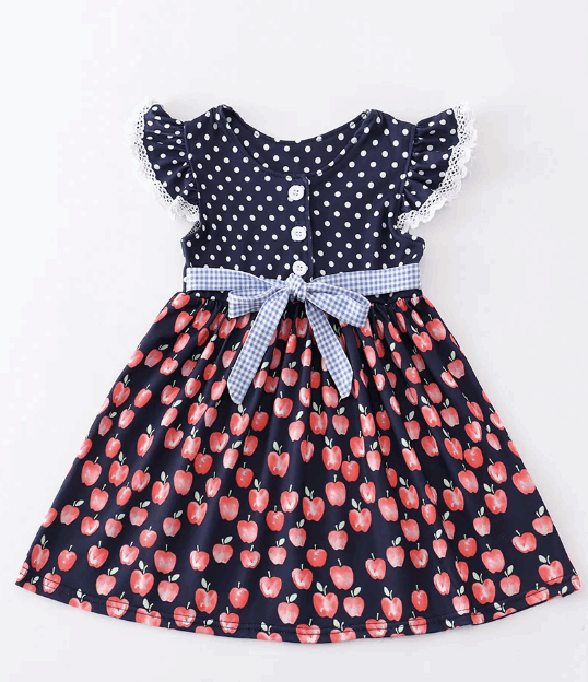 Back to School Apple Ruffle Dress