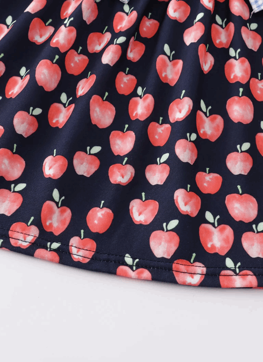 Back to School Apple Ruffle Dress
