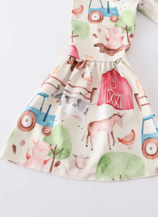 Red farm ruffle bell pant girl set