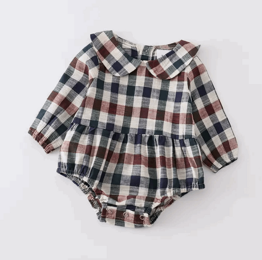 Matching Girl Plaid Romper