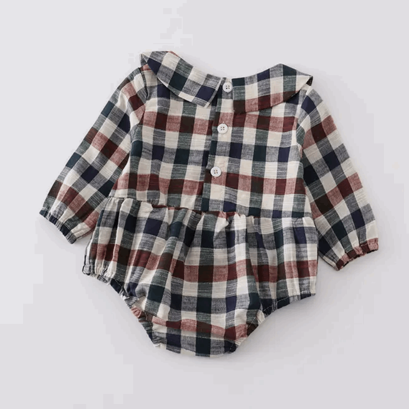 Matching Girl Plaid Romper