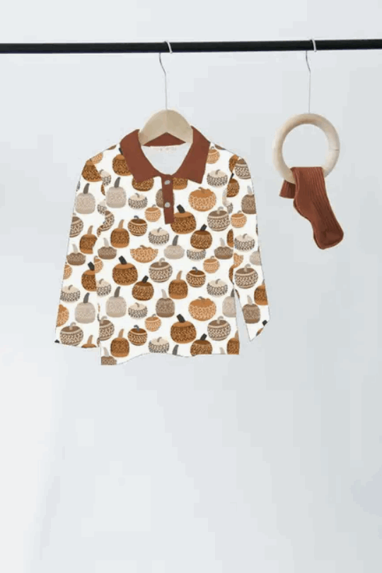 Boy Polo T-Shirt - Orange Pumpkin