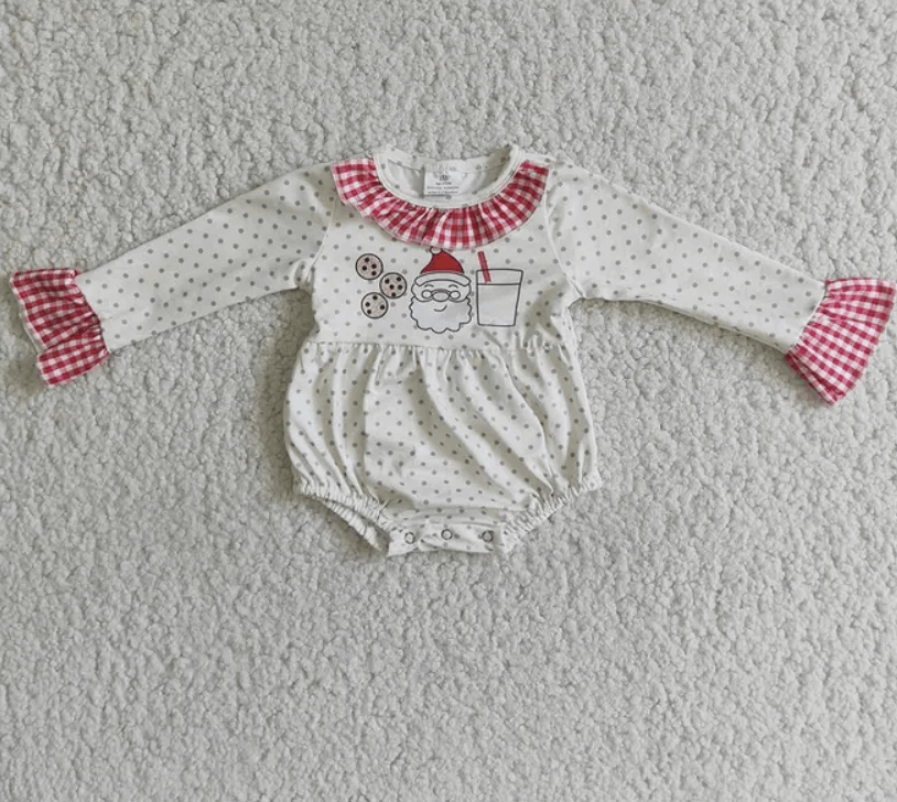 Baby Girl Milk Christmas Bubble Onesie