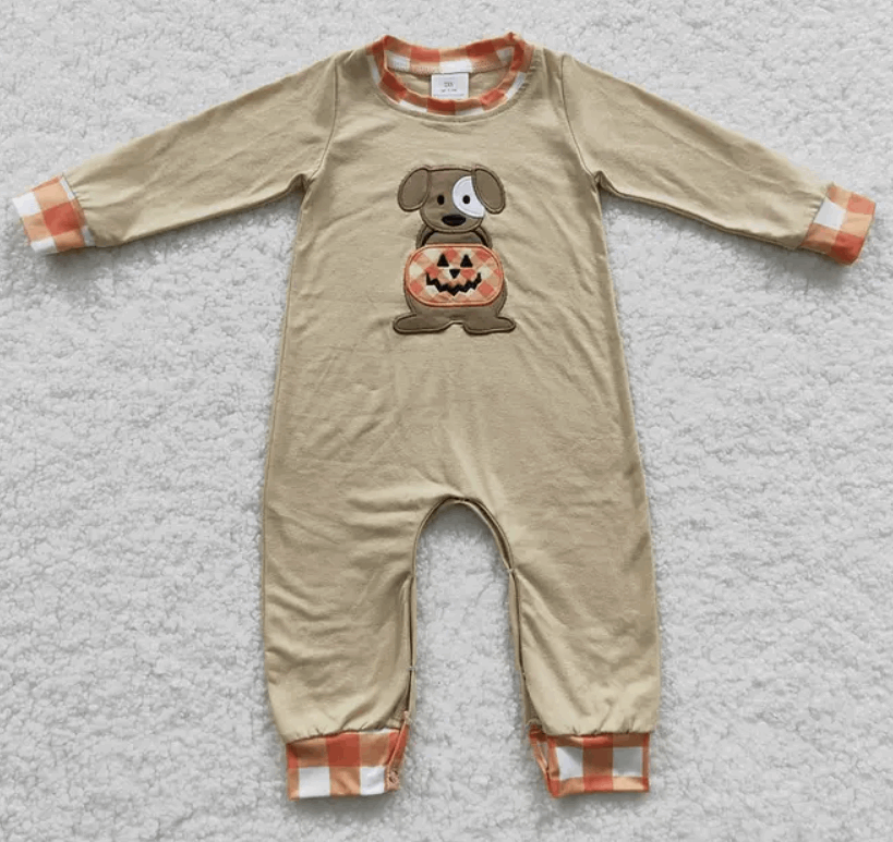 Dog Pumpkin Halloween Set Girl