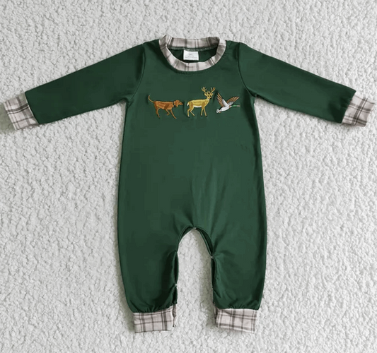 Boys Duck Deer Dog Hunting Romper