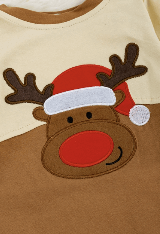 Red Nose Reindeer Boy Romper
