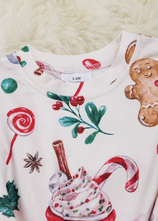 Christmas Printed Onesie w Sequins