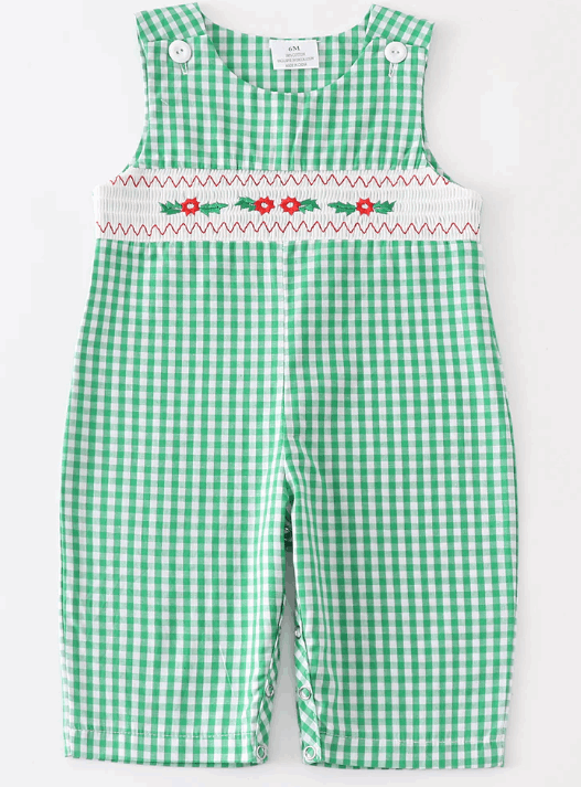 Boys Poinsettia JonJon Smocked