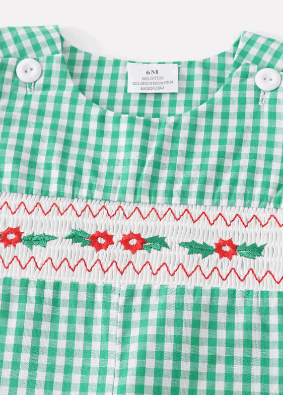 Boys Poinsettia JonJon Smocked