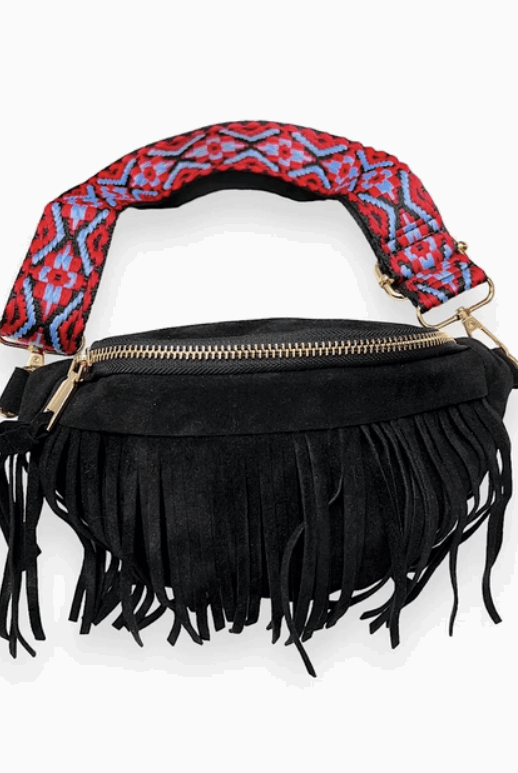 Faux Suede Sling Bag