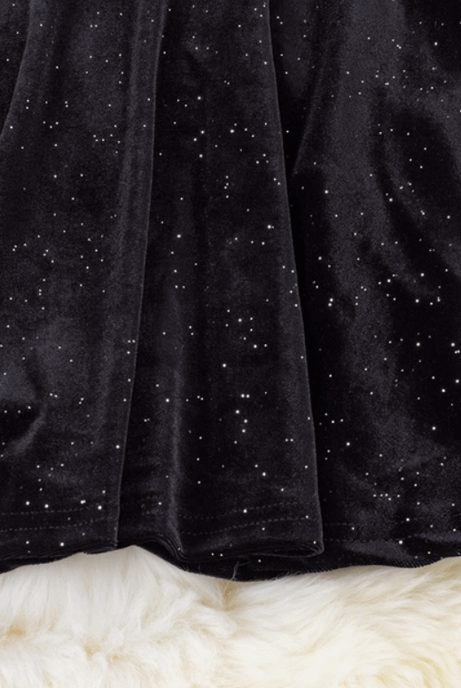 Glitzy Glitter Flare Velvety Dress
