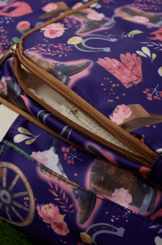 Purple Western Print Diaper Bag