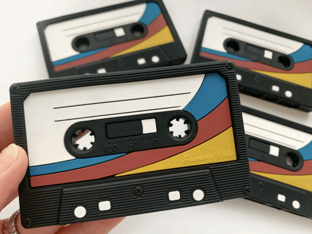 Retro Cassette Tape Teether - Multiple Colors