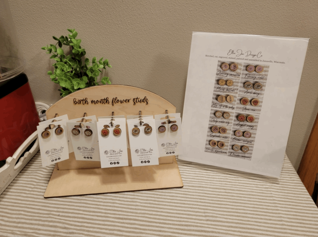 Birth Month Flower Stud Earrings