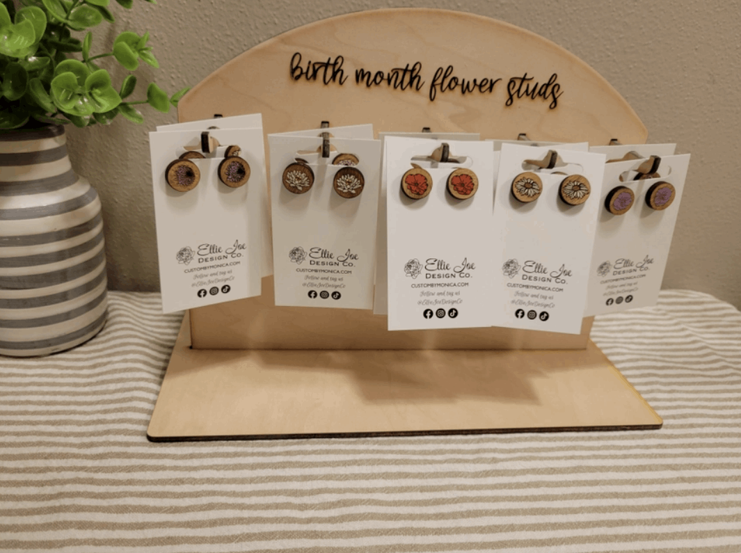 Birth Month Flower Stud Earrings