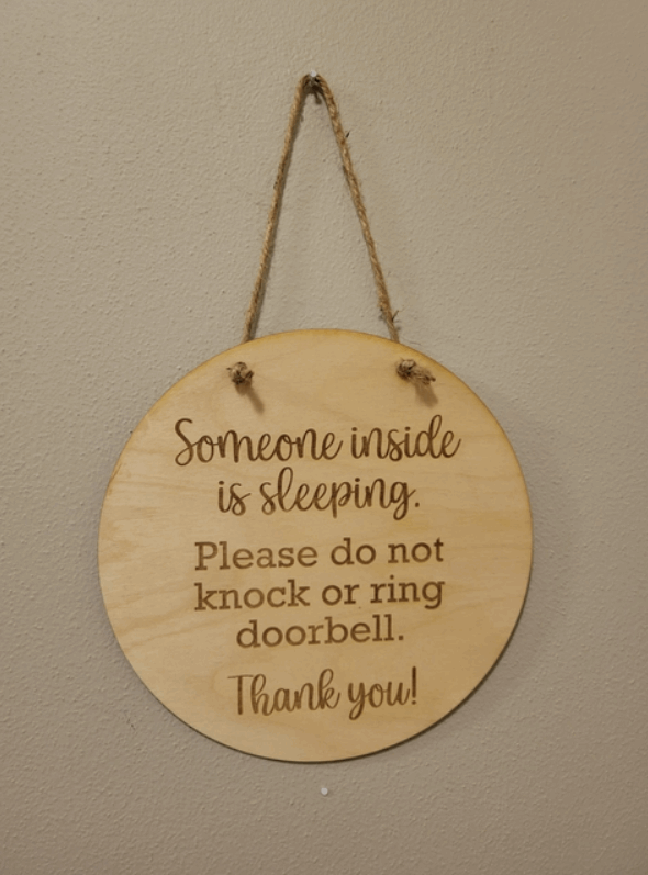 Sleeping - Do Not Knock Sign