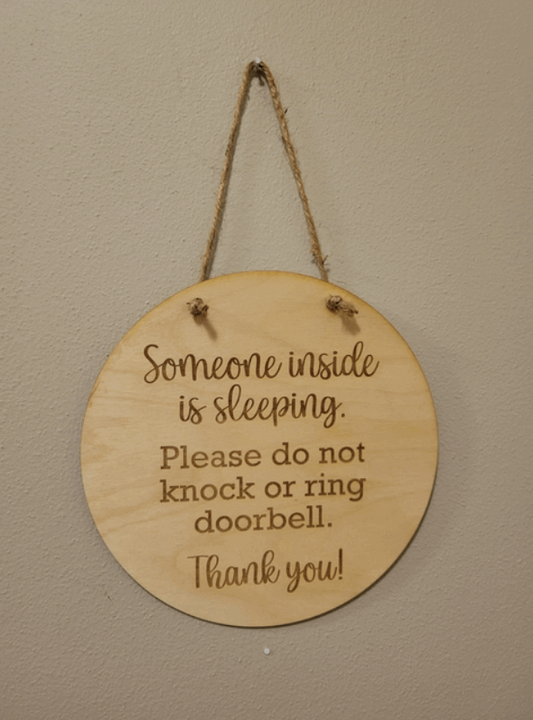 Sleeping - Do Not Knock Sign
