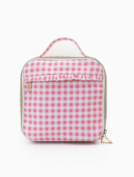 Pink Plaid Ruffle Lunch Box