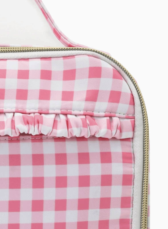 Pink Plaid Ruffle Lunch Box