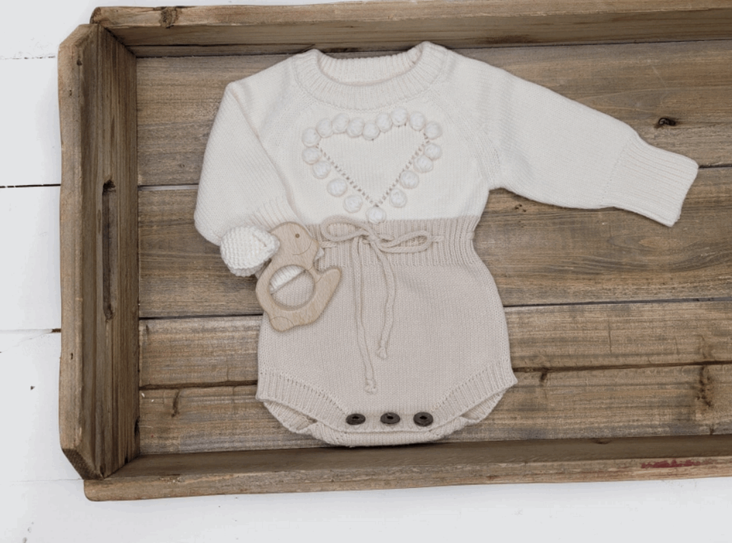 Baby Heart Sweater Romper