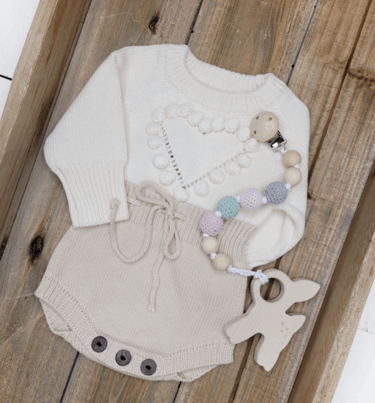 Baby Heart Sweater Romper