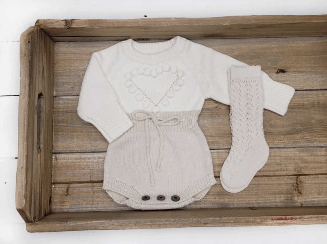 Baby Heart Sweater Romper
