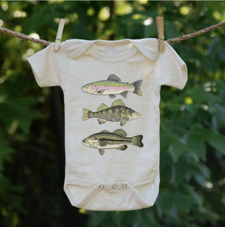 Three Fish Onesie