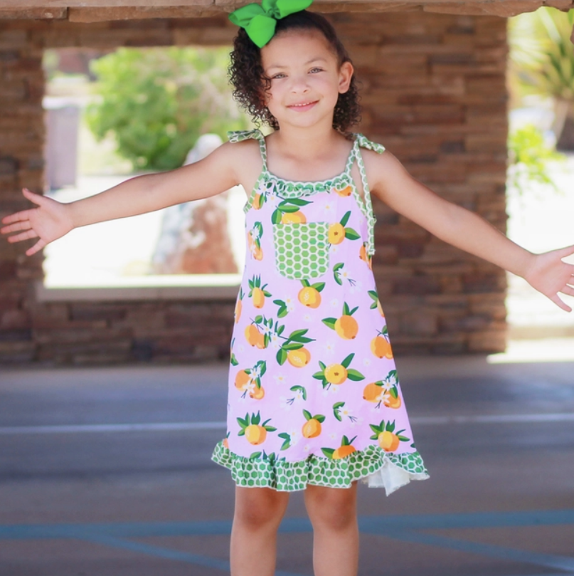 Pink Peach Spaghetti Strap Dress