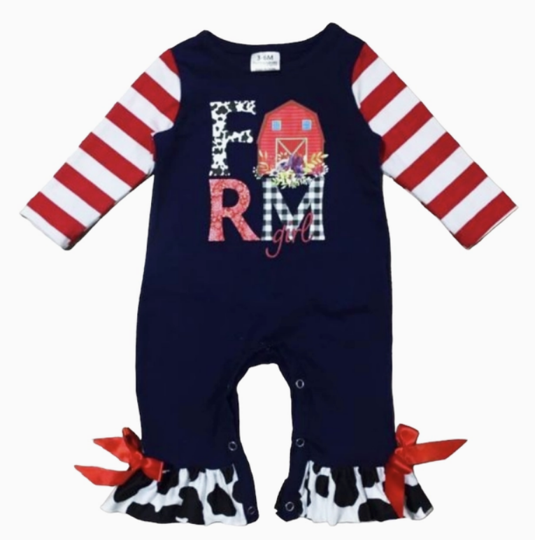 Farm Barn Cowgirl Romper