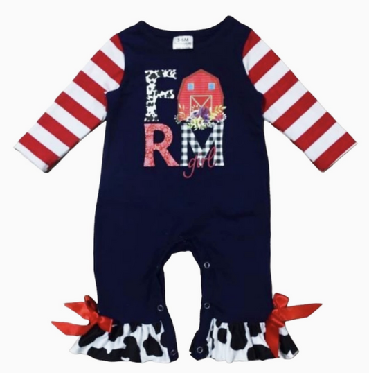 Farm Barn Cowgirl Romper
