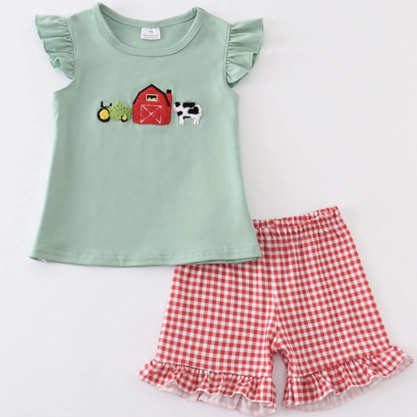 French Knot Farm Plaid Set