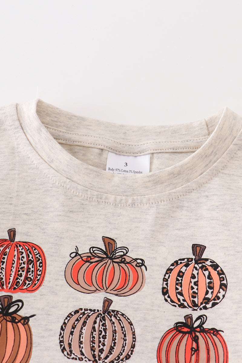 Girls Leopard Pumpkin Sweater