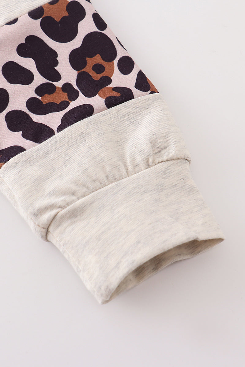 Girls Leopard Pumpkin Sweater