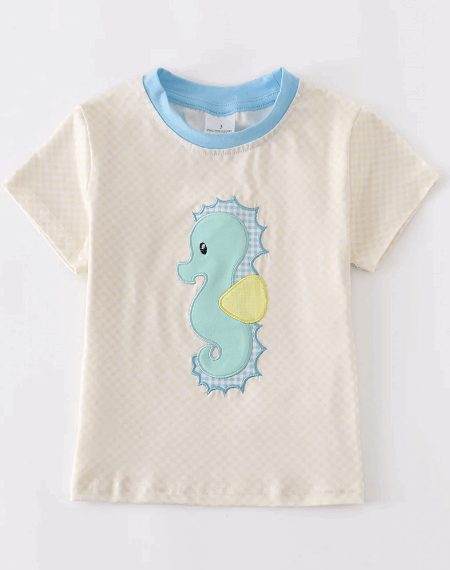 Seahorse Applique Boy Shirt