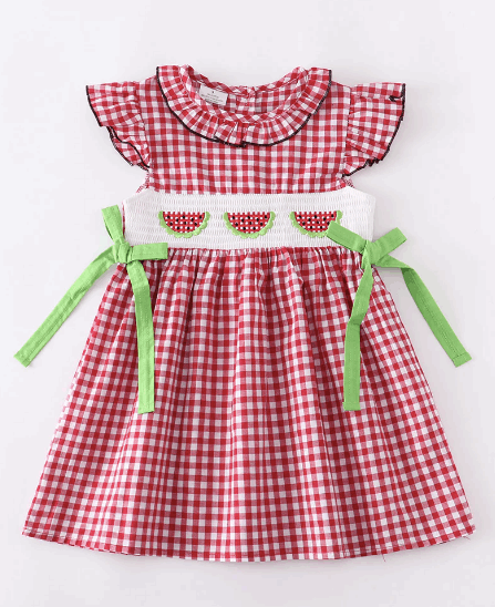 Red Gingham Watermelon Dress