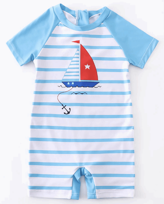 Boy Sailboat Swimsuit