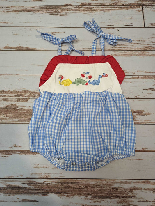 Patriotic Dinosaur Bubble Romper