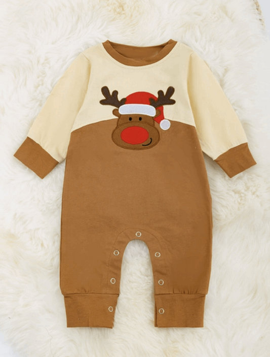 Red Nose Reindeer Boy Romper