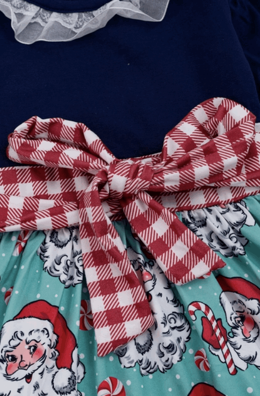Mint & Navy Santa Dress