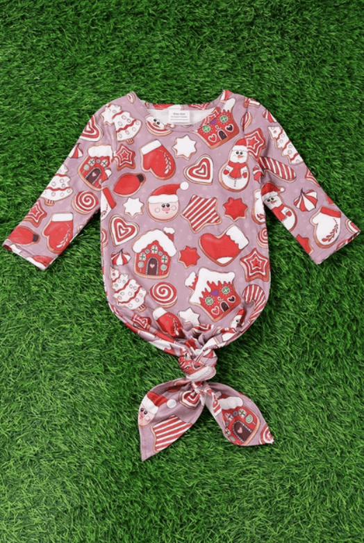 Christmas Print Baby Gown 0-12M