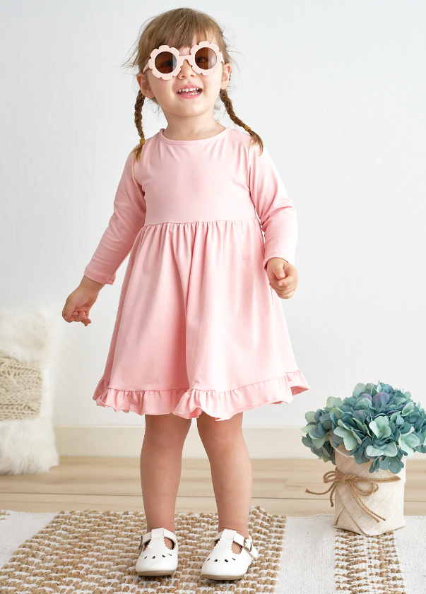 Simple Pink Ruffle Dress